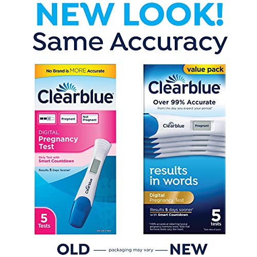 Clearblue Digital Pregnancy Test with Smart Countdown, Multi, 5 count Clearblue Au supplements