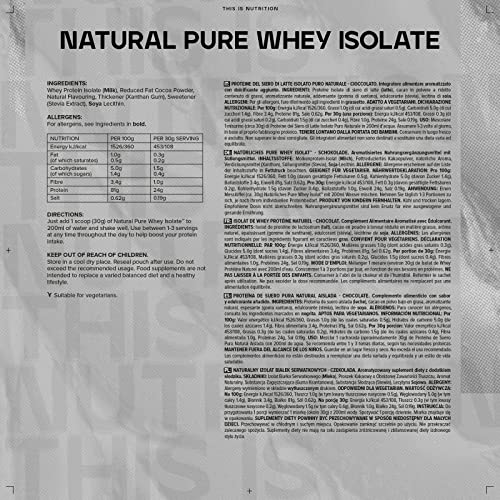 Bulk Natural Pure Whey Protein Isolate, No Artificial Sweetners, Chocolate, 500 g, Packaging May Vary Bulk Au supplements