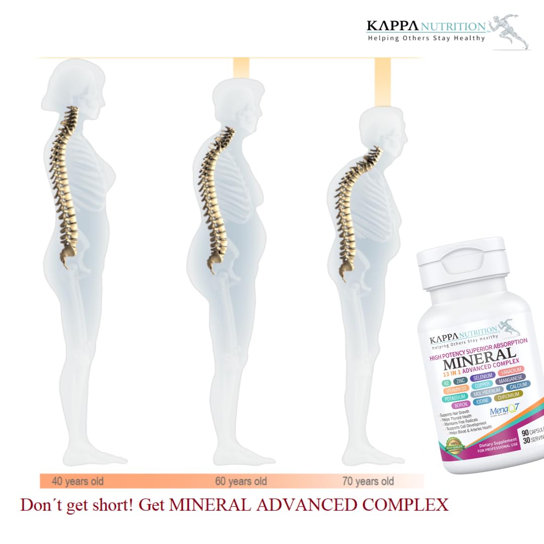 KAPPA NUTRITION (90 Capsules,Vitamin K2, Vitamin D3, Zinc, Selenium, Vanadium, Copper, Manganese, Potassium, Molybdenum, Calcium, Chromium, Iodine, Boron, KAPPA NUTRITIONUS supplements