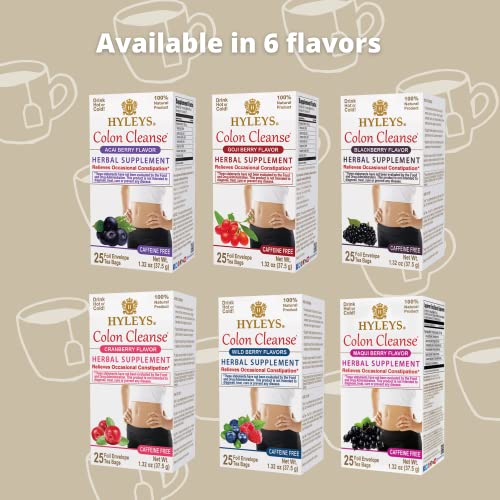 Hyleys Colon Cleanse Tea Blackberry Flavor - 50 Tea Bags (6 Pack - 300 Tea Bags Total) HYLEYS Au supplements