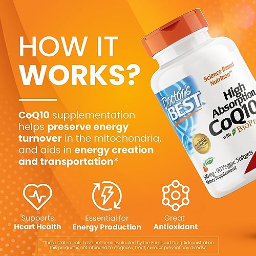 Doctor's Best High Absorption CoQ10 with BioPerine, Heart Health & Energy Production Doctor's BEST Au supplements