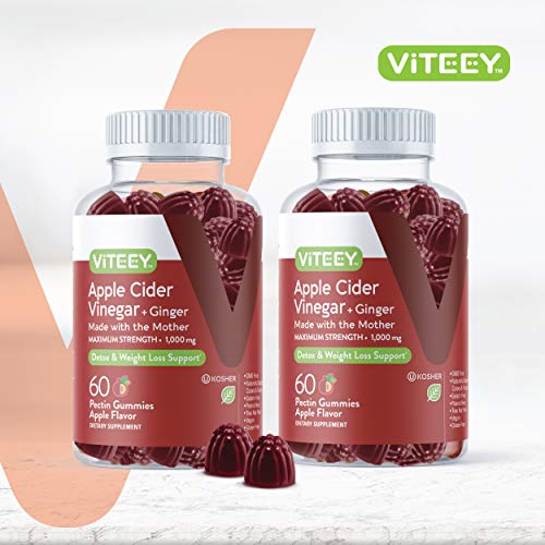 Apple Cider Vinegar Gummies 1,000mg Plus Ginger, ACV with The Mother, Detox Cleanse Viteey Au supplements