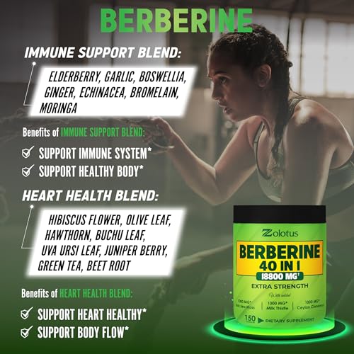 Zolotus 18800mg Berberine Supplement 40 in 1, with Sea Moss, Cinnamon, Milk Thistle Zolotus Au supplements