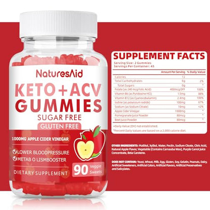 (2 Pack) 180 CT Keto Acv Gummies for Advanced Weight Loss & Belly Fat Burn - Pro Natures AidUS supplements