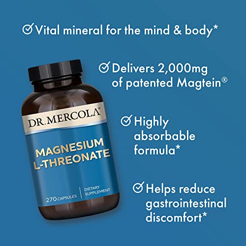 Dr. Mercola Magnesium L-Threonate, 90 Servings (270 Capsules), Dietary Supplement Dr. Mercola Au supplements