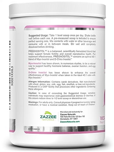 Zazzee PREGNOSITOL Powder, 183 Servings, 6 Month Supply, Premium Myo-Inositol Zazzee Au supplements