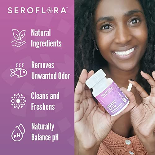 Seroflora Boric Acid Vaginal Suppositories for Women + 1 Suppository Applicator - Helps Seroflora Au supplements