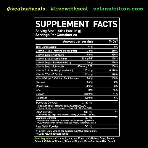 Enhanced Electrolyte Powder Stick Packs (Lemon Lime - 20 Packets) Sugar Free Zeal Naturals Au supplements