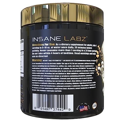 Insane Labz Psychotic Gold, High Stimulant Pre Workout Powder, Extreme Lasting Energy Insane Labz Au supplements