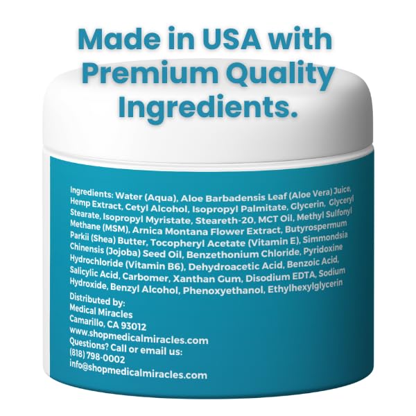 Medical Miracles Neuropathy Cream | Nerve Therapy Max-Potency Relief Cream for Feet, Hands, Legs, and Toes - Enriched with Arnica, Vitamin B6, Aloe Vera, MSM - Crafted for Exceptional Relief 4oz Medical Miracles Au supplements