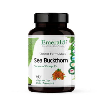 EMERALD LABS Sea Buckthorn - Dietary Supplement with Vitamins C, E & Omega 7 - Supports Adrenal, Energy, Skin & Immune Health - 60 Vegetable Capsules (30-Day Supply) EMERALD LABS Au supplements