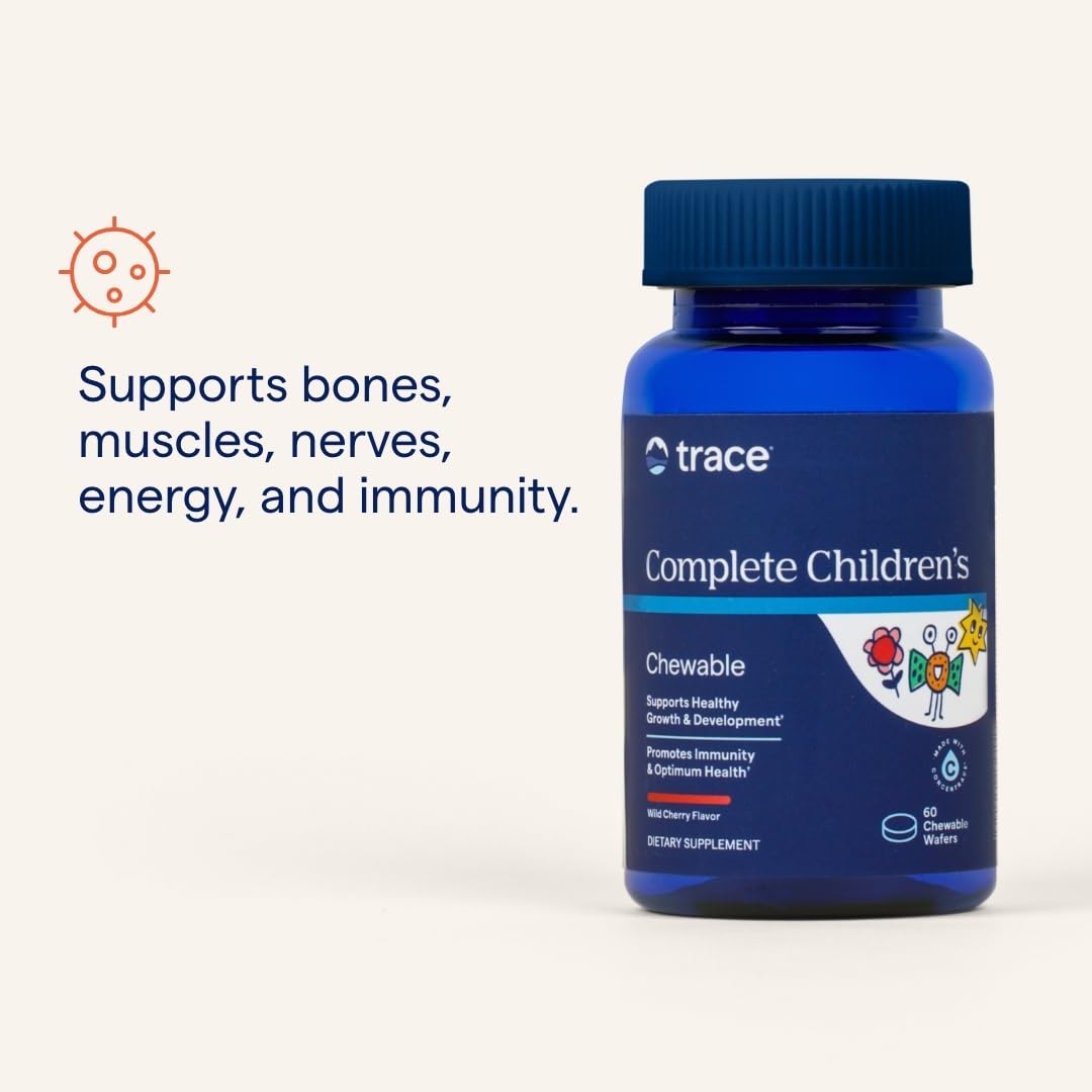 Trace Minerals Complete Children's Chewable - Gluten-Free Multivitamin for Kids - Chewable Multivitamin Supplement to Support Health & Development - 60 Chewable Wafers (30 Servings) Trace Minerals Au supplements