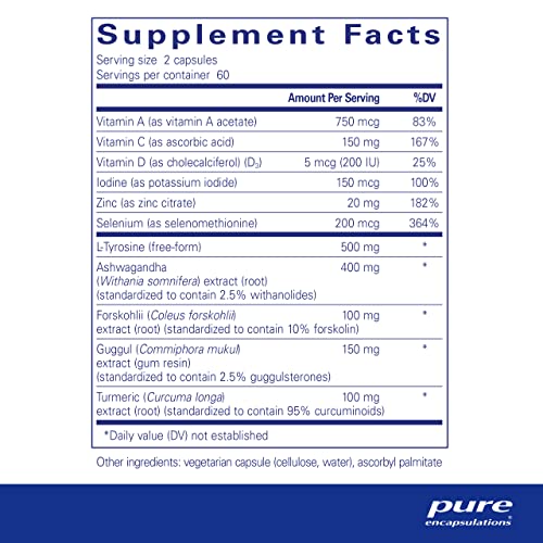Pure Encapsulations Thyroid Support Complex - Hypoallergenic Supplement with Herbs Pure Encapsulations Au supplements