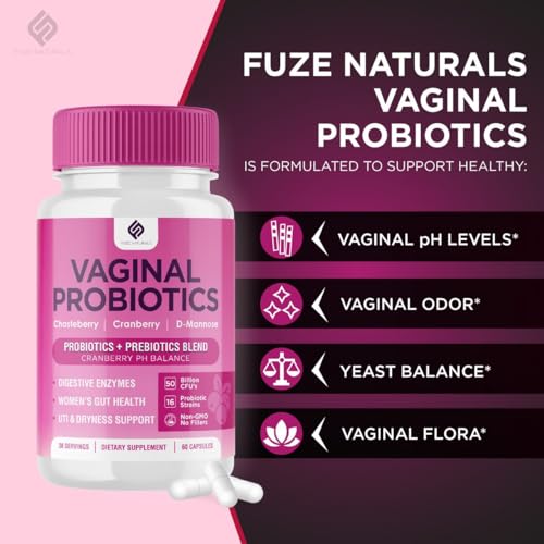 Vaginal Probiotics for Women Digestive Enzymes Gut Health PH Balance Pills, Women's Fuze Naturals Au supplements