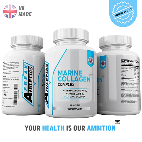 Marine Collagen 1000mg - Type 1 Hydrolysed Collagen - Enhanced with Hyaluronic Acid, Vitamin C Freak Athletics Au supplements