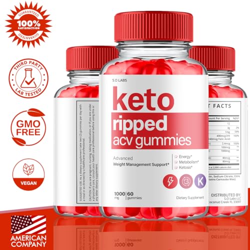 (2 Pack) Keto Ripped ACV Gummies Advanced Weight Loss, Keto Ripped Keto + ACV Gumm S.O Labs Au supplements