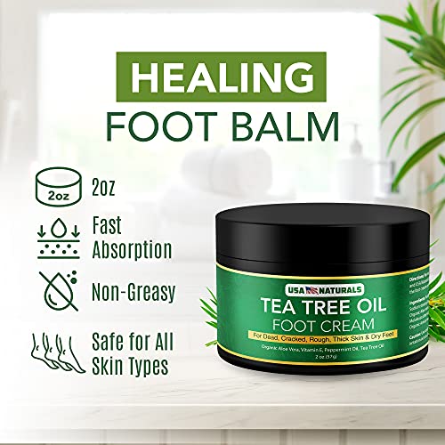 Tea Tree Oil Foot Cream For Dry Cracked Heels Repair - Natural Foot Cream For Dry Cracke USA Naturals Au supplements