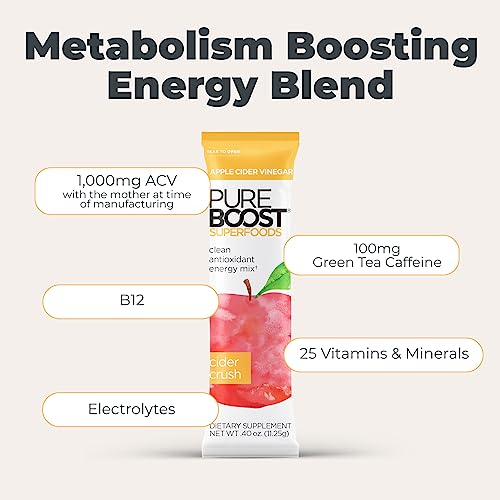Pureboost Apple Cider Vinegar Superfoods Clean Energy Drink Mix, Boosted with 1,000 mg Pureboost Au supplements