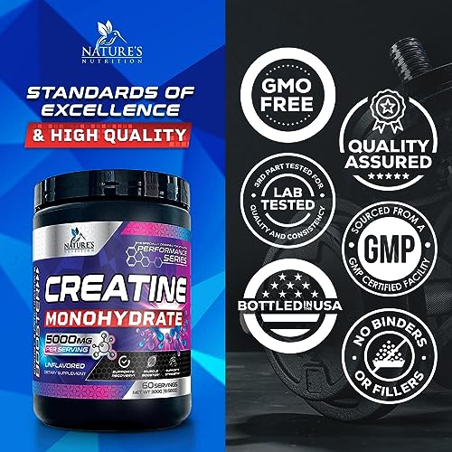 Micronized Creatine Monohydrate Powder - 100% Pure Unflavored Creatine Powder Nature's Nutrition Au supplements