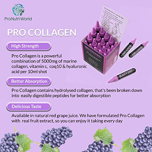 ProNutriWorld Marine Collagen Peptides Shots, Hyaluronic Acid and CoQ10 ProNutriWorld Au supplements