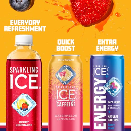 Sparkling Ice, Berry Lemonade Sparkling Water, Zero Sugar Flavored Water, with Vitamins Sparkling ICE Au supplements