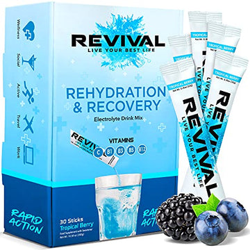 Revival Rapid Rehydration, Electrolytes Powder - High Strength Vitamin C, B1, B3, B5, B12 Revival Shots Au supplements