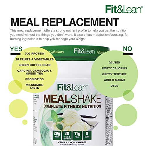 Fit & Lean Meal Shake, Fat Burning Meal Replacement, Protein, Fiber, Probiotics, Vanilla Fit & Lean Au supplements