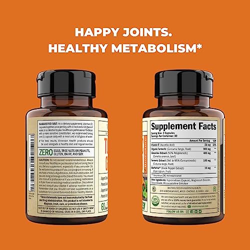 Green Tea Extract Capsules - Green Tea Supplement with Organic Turmeric Curcumin Vimerson Health Au supplements