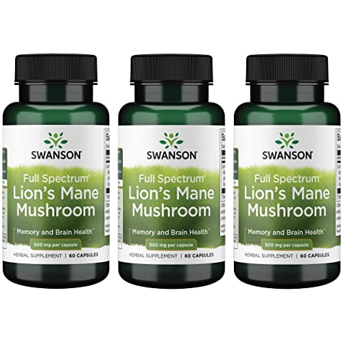 Swanson Lion's Mane Mushroom Capsules - 500 mg Each, 60 Capsules Swanson Au supplements