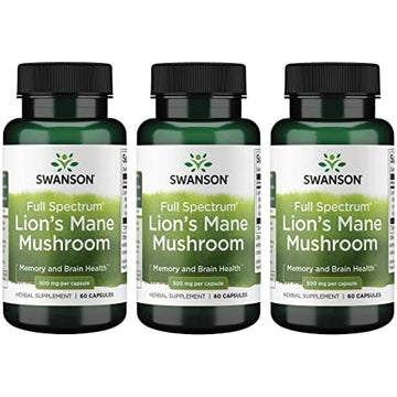 Swanson Lion's Mane Mushroom Capsules - 500 mg Each, 60 Capsules Swanson Au supplements