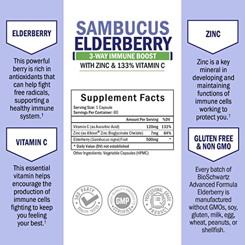 Elderberry with Zinc and Vitamin C for Adults - Immune Support Vitamins BioSchwartz Au supplements