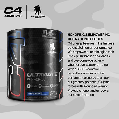 C4 Ultimate x Wounded Warrior Project Pre Workout Powder Freedom Ice - Sugar Free Cellucor Au supplements