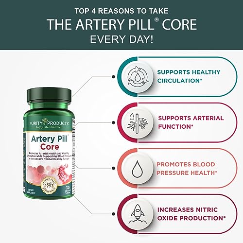Purity Products Artery Pill Core from MK-7 Vitamin K2, Plant-Based S7 Nitric Oxide Booster Purity Products Au supplements
