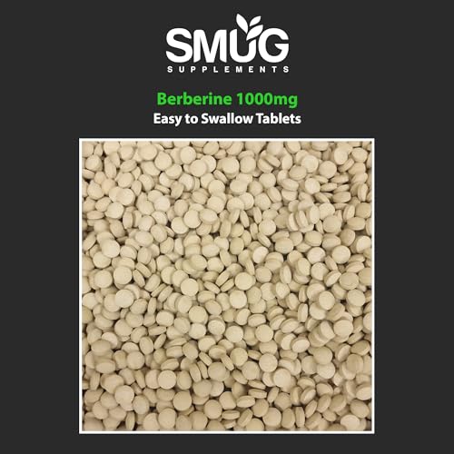 SMUG Supplements Berberine Tablets - 100 High Strength 1000mg Pills - Can Promote SMUG Supplements Au supplements