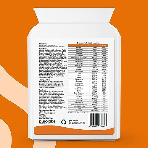 Puro Multivitamin - 34 Multivitamins & Minerals - Daily Complex for Men & Women Purolabs Au supplements