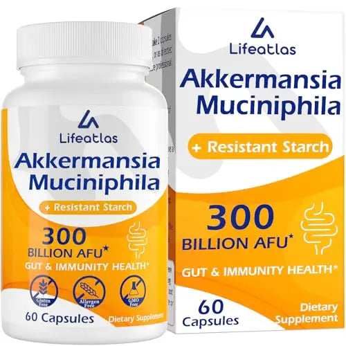 300 Billion AFU Akkermansia Muciniphila - Live Akkermansia Probiotics for Women & Men LifeatlasAU supplements