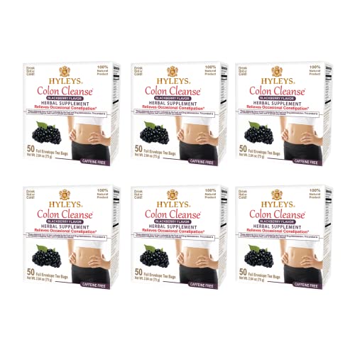 Hyleys Colon Cleanse Tea Blackberry Flavor - 50 Tea Bags (6 Pack - 300 Tea Bags Total) HYLEYS Au supplements