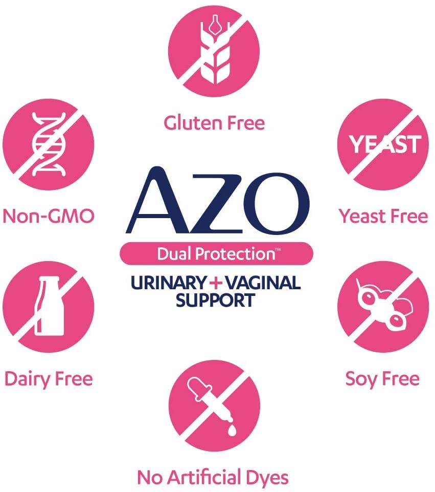 AZO Boric Acid Vaginal Suppositories, 30 Count + AZO Dual Protection, 30 Count, Urinary + Vaginal Support* AZO Au supplements