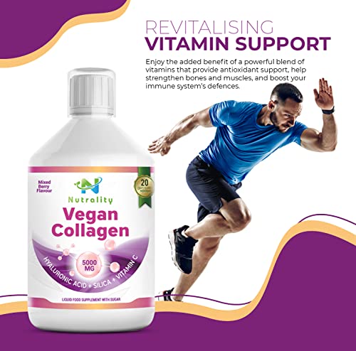Nutrality Vegan Liquid Collagen | Premium-Grade 5000mg Hydrolyzed Collagen Peptides with Silica, Biotin Nutrality Au supplements