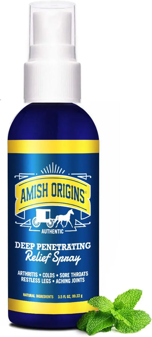Amish Origins Deep Penetrating Pain Relief Liquid Spray - Fast-Acting, Natural Relief for Muscle Aches, Joint Pain, and Stiffness - 3.5 oz Spray Bottle Amish OriginsAU supplements