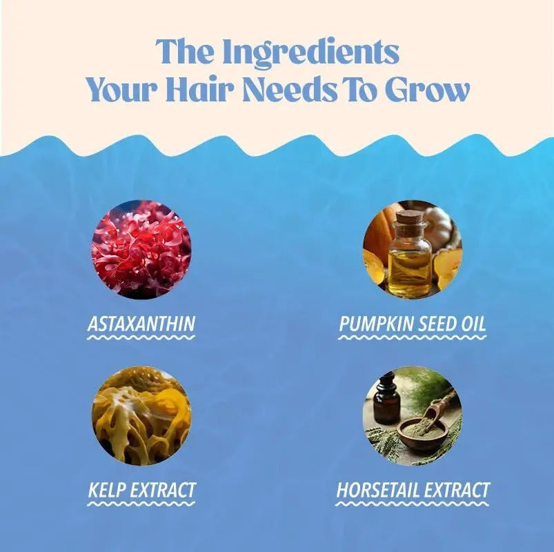 Akasha Superfoods Grow Hair & Beauty Gummies, Supplement with Zinc, Vitamin E, Astaxanthin, Kelp, & Pumpkin Seed, Plant Based Gummies for Women & Men Akasha Superfoods Au supplements