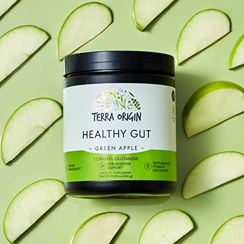Healthy Gut Green Apple | 30-Servings with L-Glutamine, Zinc, Glucosamine, Slippery TERRA ORIGIN Au supplements
