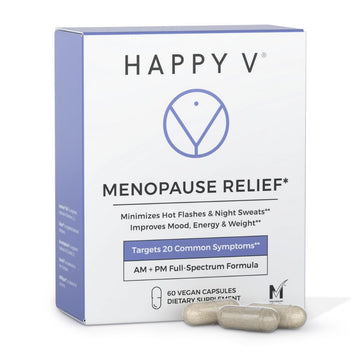 Happy V Menopause Relief Supplement for Women – Hormone Balance, Hot Flash & Night Sweat Support, Mood & Energy Booster, Vaginal Wellness, Perimenopause & Postmenopause Support – 60 Vegan Capsules Happy V Au supplements