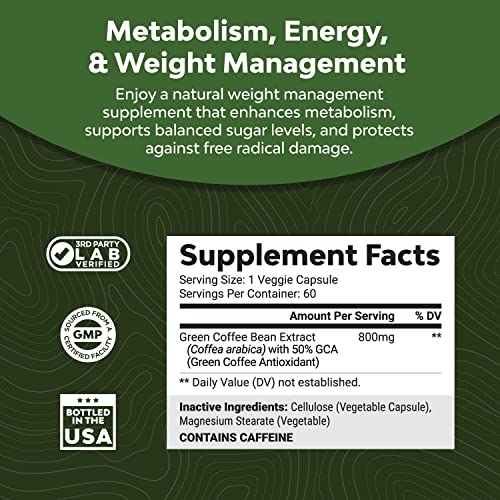 Pure Green Coffee Bean Extract Supplement – Best for Weight Loss Appetite Suppressant Natures Craft Au supplements