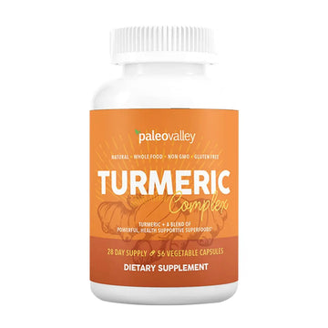Paleovalley - Organic Turmeric Complex - Full Spectrum Organic Turmeric with Health-Supportive Superfoods - 56 Vegetarian Capsules - Support Joints, Immunity, Brain and Heart Health Paleovalley Au supplements