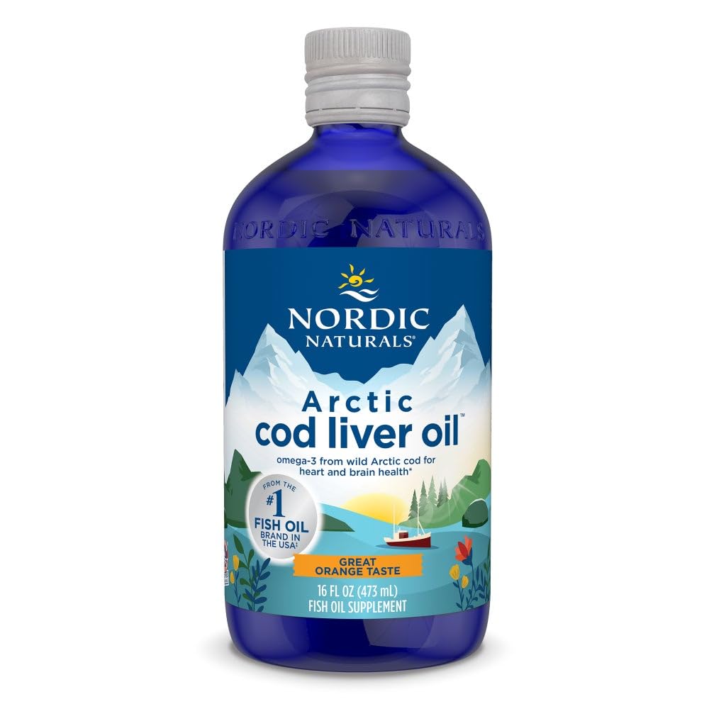 Nordic Naturals Arctic Cod Liver Oil, Orange - 16 oz - 1060 mg Total Omega-3s with EPA & DHA - Heart & Brain Health, Healthy Immunity, Overall Wellness - Non-GMO - 96 Servings Nordic Naturals Au supplements