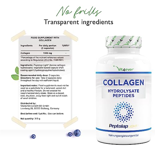 Collagen - 365 Capsules - 1500 mg per Daily Serving - Premium: 100% Bovine Collagen Vit4ever Au supplements