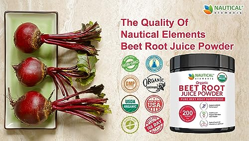 Beet Juice Powder Organic - Cold Pressed - 20:1 Concentrate - Concentrated Beet Root Nautical Elements Au supplements