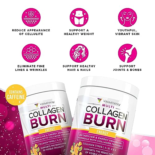 Multi Collagen Burn: Multi-Type Hydrolyzed Protein Peptides with Hyaluronic Acid, Vitamin Vitauthority Au supplements