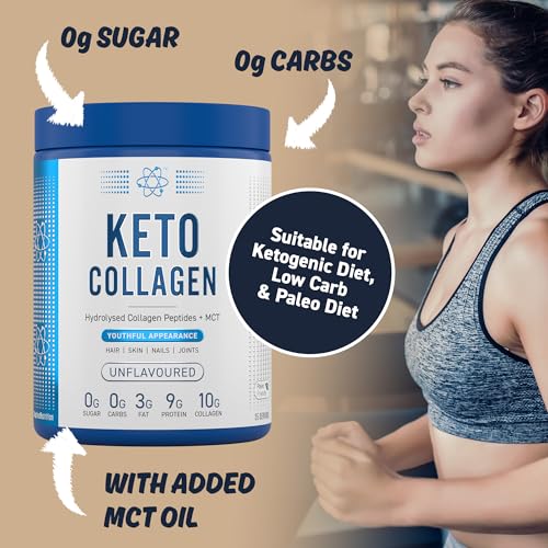 Applied Nutrition Keto Protein Powder, Hydrolysed Collagen Peptides + MCT Healthy Fats & Skin, Ketogenic & Paleo Diet Applied NutritionUS supplements